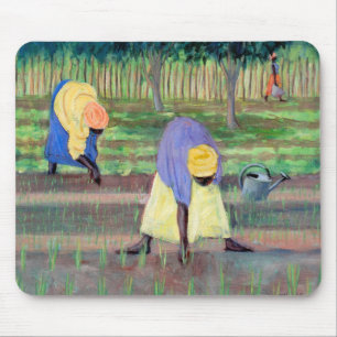 Tapis De Souris Femmes faisant du jardinage 2005