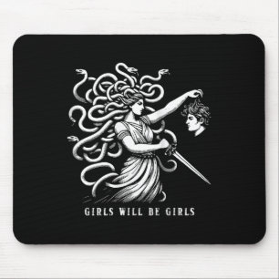 Tapis De Souris Femmes Fille Sera Filles Femelle Méduse Drôle Fémi