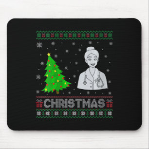 Tapis De Souris Femmes Infirmière Praticien Xmas Arbre Éclairage l