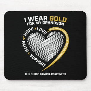 Tapis De Souris Femmes Je Porte De L'Or Pour Mon Petit-Fils Cancer