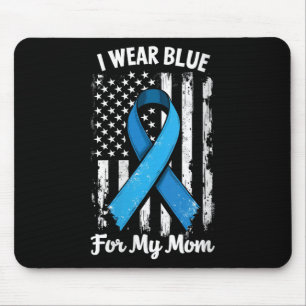 Tapis De Souris Femmes Je Porte Du Bleu Pour Ma Mère Sensibilisati