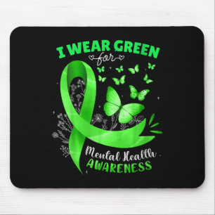 Tapis De Souris Femmes Je Porte Du Vert Pour Sensibiliser À La San