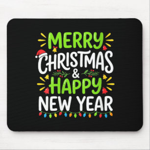 Tapis De Souris Femmes Joyeux Noël Lumières Chapeau Rouge de Père