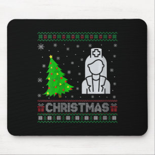 Tapis De Souris Femmes Nicu Infirmière Xmas Arbre Éclairage Laide 