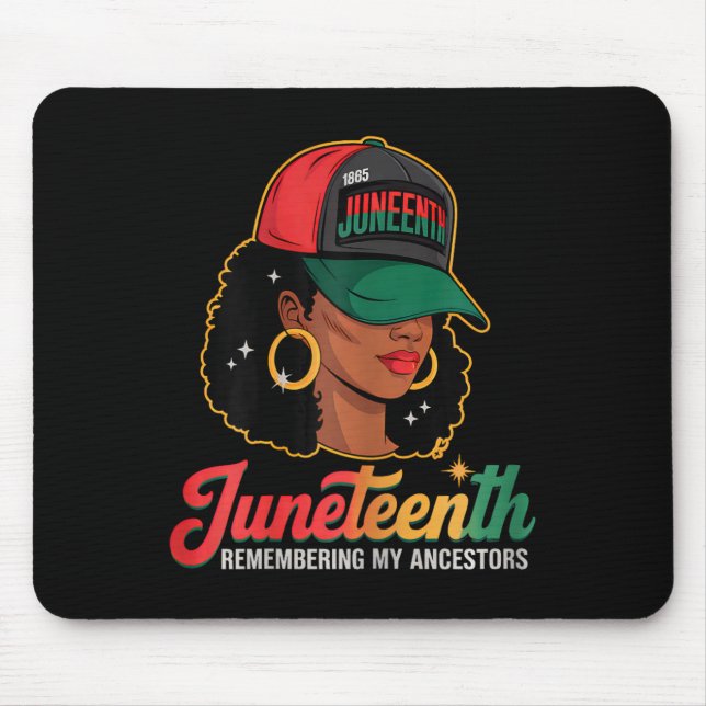 Tapis De Souris Femmes Noires Juneteenth Africains Se Souvenant De (Devant)
