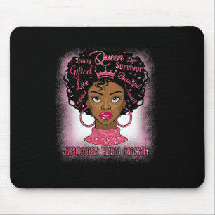 Tapis De Souris Femmes noires Reine plus forte que cancer du sein