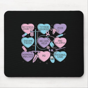 Tapis De Souris Femmes Obstétrique Saint-Valentin Infirmière Ob Gy