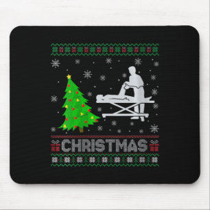 Tapis De Souris Femmes physiothérapeute Xmas Arbre éclairage laide