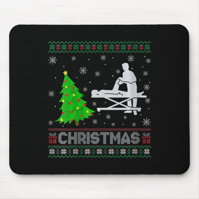 Tapis De Souris Femmes physiothérapeute Xmas Arbre éclairage laide (Devant)