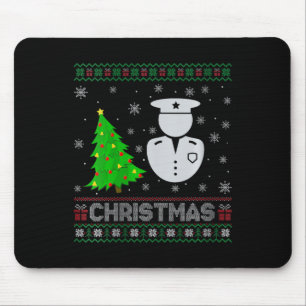 Tapis De Souris FEMMES Policeman Xmas Arbre éclairage Noël laid