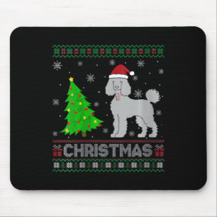 Tapis De Souris Femmes Poodle Chien Xmas Arbre Éclairage Noël laid