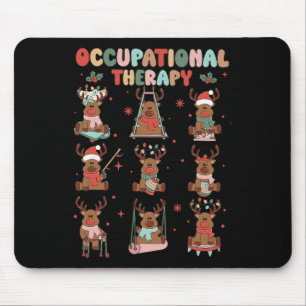 Tapis De Souris Femmes Rétro ergothérapie Reindee de Noël