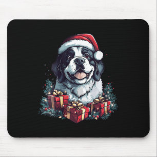 Tapis De Souris FEMMES Saint Bernard Santa Hat Drôle Noël St.