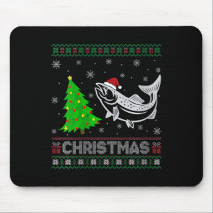 Tapis De Souris Femmes Saumon Xmas Arbre Éclairage de Noël moche V
