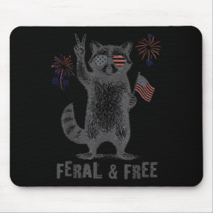Tapis De Souris Feral & ; Free Funky Patriotic Racoon Feral Et