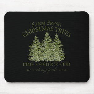 Tapis De Souris Ferme Arbres de Noël frais Pine Épinette Fir Toujo
