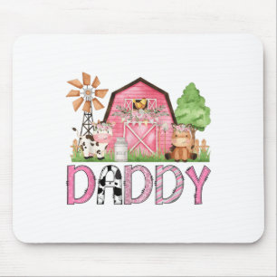 Tapis De Souris Ferme d'animaux rose pour papa Anniversaire Enfant
