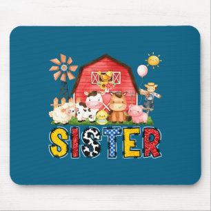 Tapis De Souris Ferme de la soeur Vache Garçon d'anniversaire Tenu