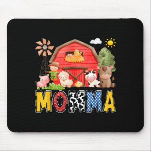 Tapis De Souris Ferme de vache rouge maman garçon d'anniversaire f