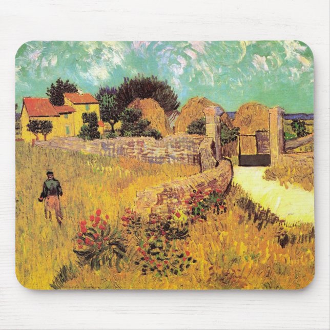 Tapis De Souris Ferme en Provence par Vincent van Gogh van Gogh (Devant)