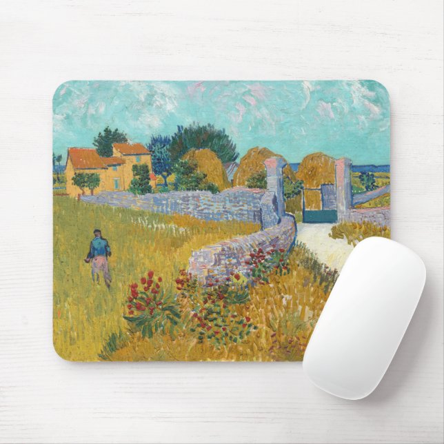 Tapis De Souris Ferme en Provence | Vincent Van Gogh (Avec souris)