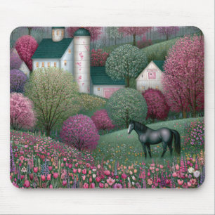 Tapis De Souris Ferme équestre de Blossom Meadow Hillside