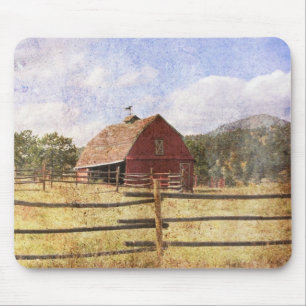 Tapis De Souris Ferme rustique de campagne de l'Ouest Primitive Gr