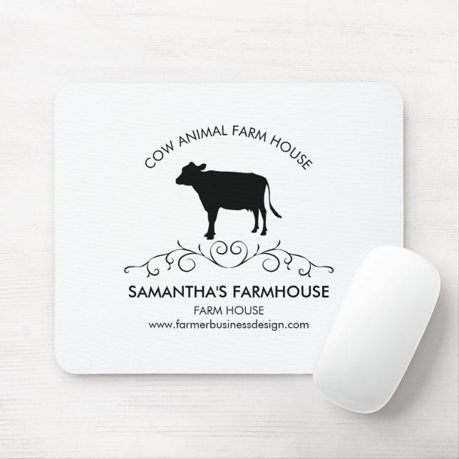 Tapis De Souris Ferme silhouette de vache (Avec souris)