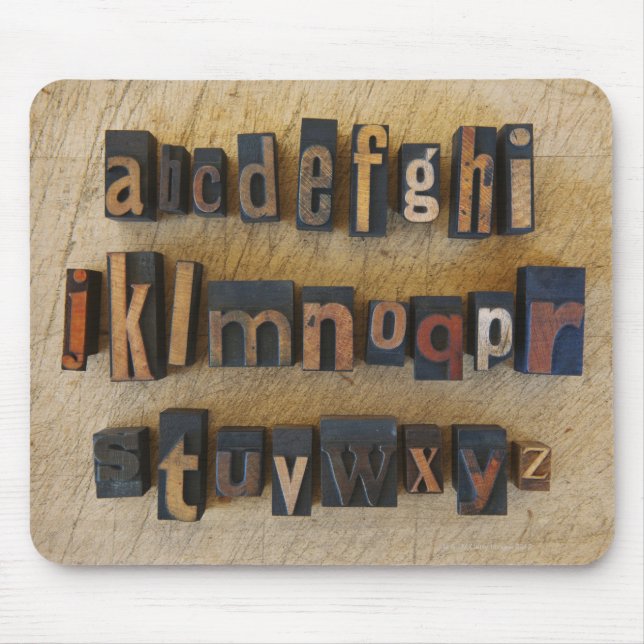 Tapis De Souris Fermer l'alphabet sur letterpress 2 (Devant)