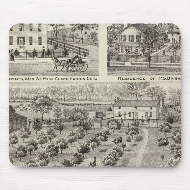 Tapis De Souris Fermes et résidences du comté de Hardin et du Cair (Devant)
