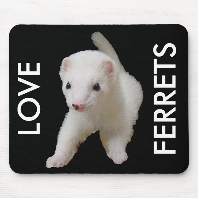 Tapis De Souris Ferret Bébé Blanc Mousepad (Devant)