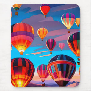 Tapis De Souris Festival de ballons à air chaud de voyage moderne