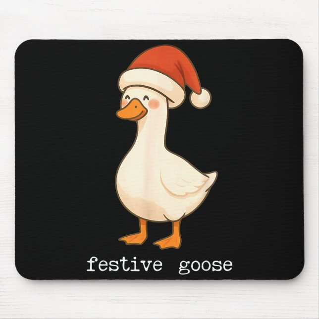 Tapis De Souris Festive And Mpy Goose Santa Hat Xmas Light Matchin (Devant)
