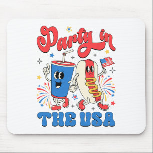 Tapis De Souris Fête Aux Usa Cute Soda Et Hotdog Patriotique 4t