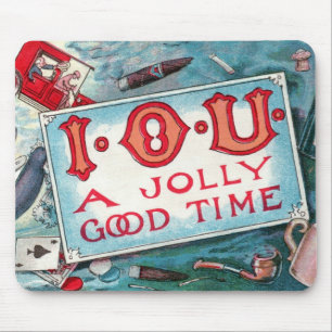 Tapis De Souris Fête aux Vices Vintage, Jeux d'Argent Boisson Fume