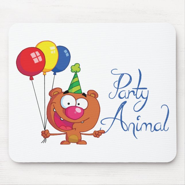 Tapis De Souris Fête d'anniversaire Animal (Devant)