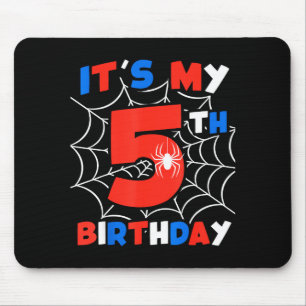 Tapis De Souris Fête d'anniversaire de 5 ans Toile d'araignée 5e a