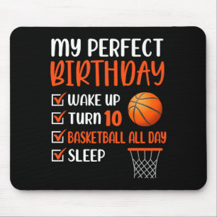 Tapis De Souris Fête d'anniversaire de basketball de 10 ans garçon