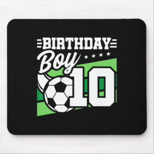Tapis De Souris Fête d'anniversaire de football - Garçon de 10 ans