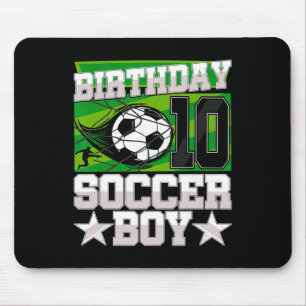 Tapis De Souris Fête d'anniversaire de football - Garçon de 10 ans