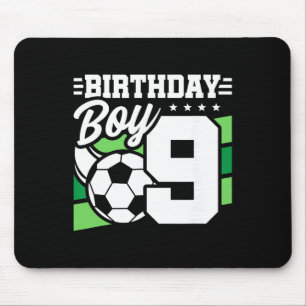 Tapis De Souris Fête d'anniversaire de football - Garçon de 9 ans