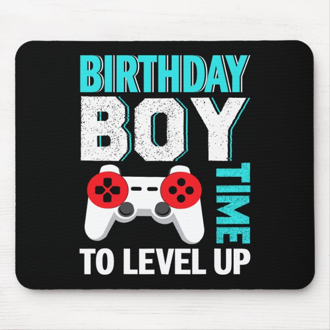 Tapis De Souris Fête d'anniversaire de garçon jeu vidéo  (Devant)