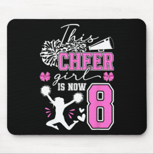 Tapis De Souris Fête d'anniversaire de pom-pom girl de 8 ans 8e