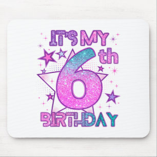 Tapis De Souris fête d'anniversaire des 6 ans fille k-pop enfants