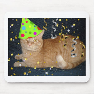 Tapis De Souris Fête d'anniversaire Orange Tabby Cat