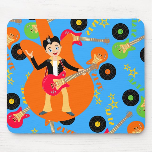 Tapis De Souris Fête d'anniversaire Rock Star Boy (Devant)