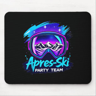 Tapis De Souris Fête d'après ski - célébration de nuit d'hiver Apr