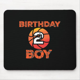 Tapis De Souris Fête de basket-ball 2 ans Ancien Anniversaire Cel