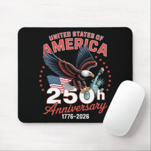Tapis De Souris Fête de l'indépendance 250e anniversaire USA Patri