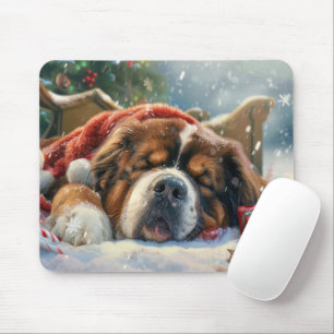 Tapis De Souris Fête de Noël du chien Mastiff Tibétain